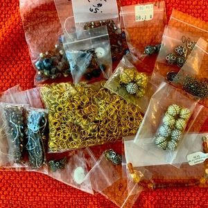 Assorted jewelry beads and clasps.